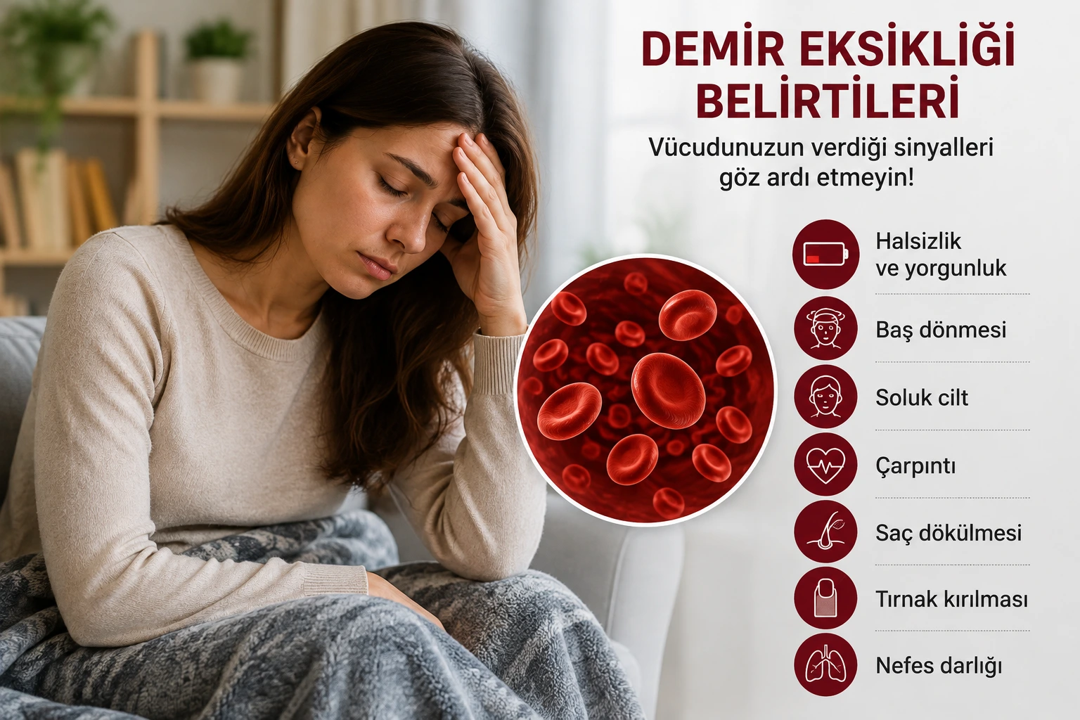 Demir Eksikliği Kan Tahlili Demir eksikliği için ferritin ve hemoglobin kan tahlili