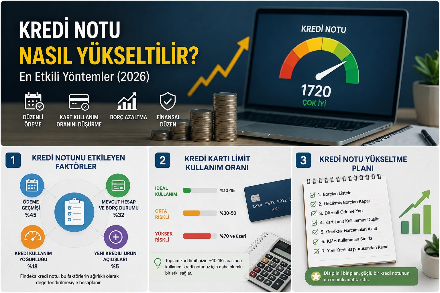 Kredi Kartı Limit Kullanım Oranı Kredi kartı limit kullanım oranını düşürme