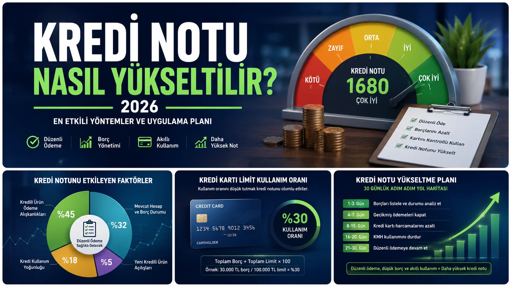 Kredi Notunu Etkileyen Faktörler Kredi notunu etkileyen ödeme ve borç faktörleri