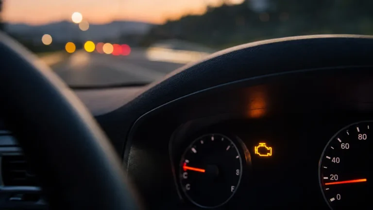 Gösterge panelinde yanan sarı motor arıza lambası